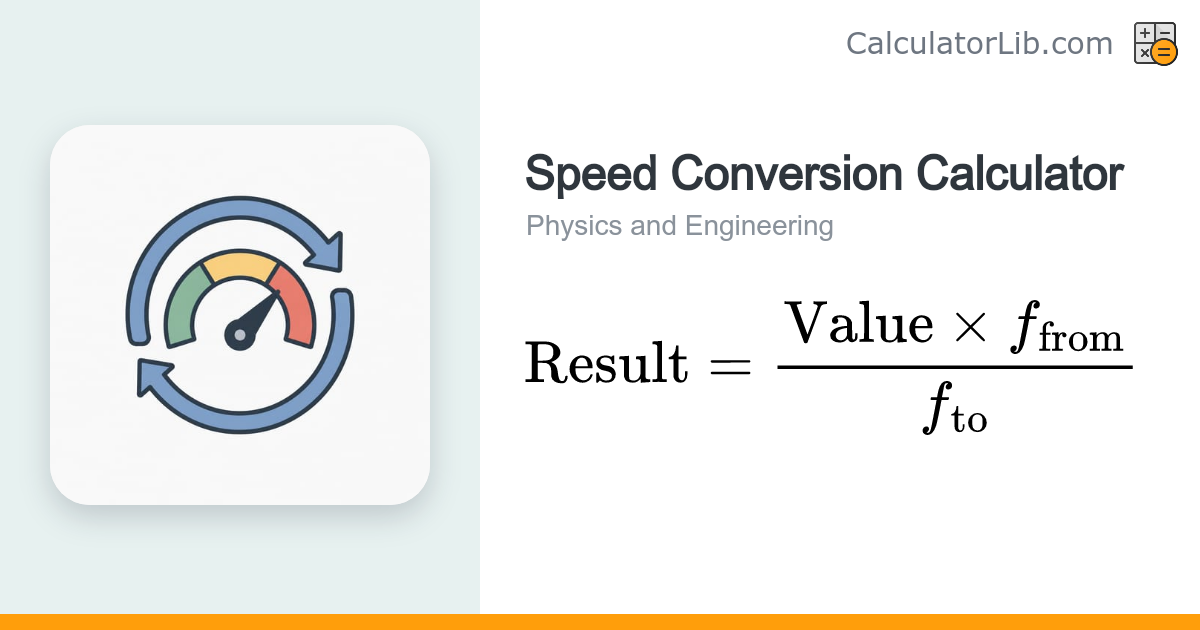 Speed Conversion Calculator - m/s, km/h, mph, knots - CalculatorLib