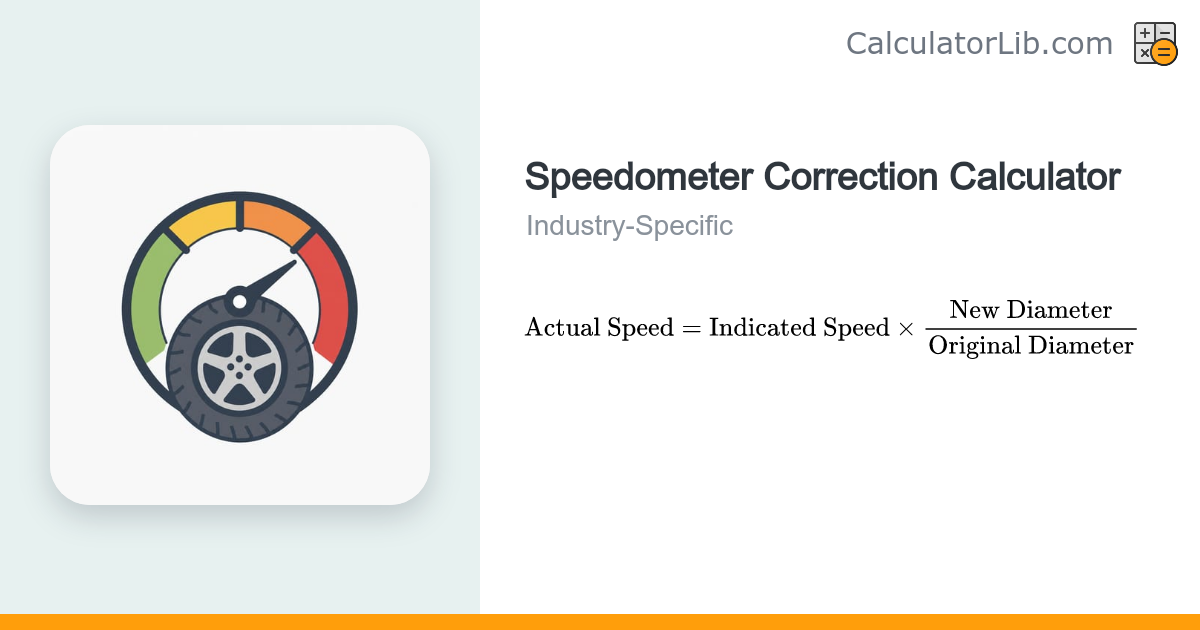 Speedometer Correction Calculator (Tire Size Change) - CalculatorLib