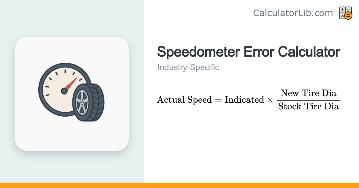 Speedometer Error Calculator | Indicated vs Actual Speed - CalculatorLib