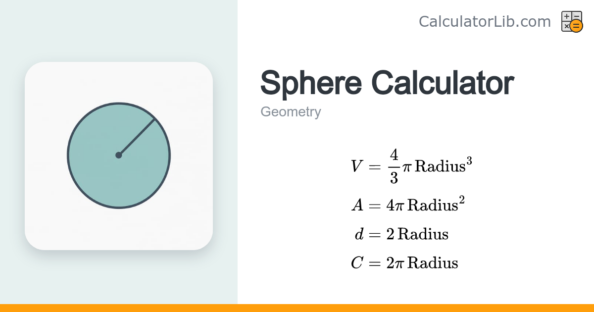 Sphere Calculator - Volume & Surface Area - CalculatorLib