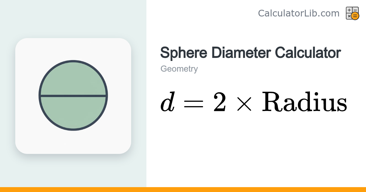 Sphere Diameter Calculator – Find Diameter from Radius - CalculatorLib