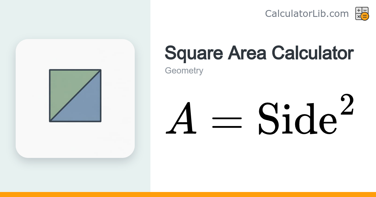Square Area Calculator — A = s² - CalculatorLib