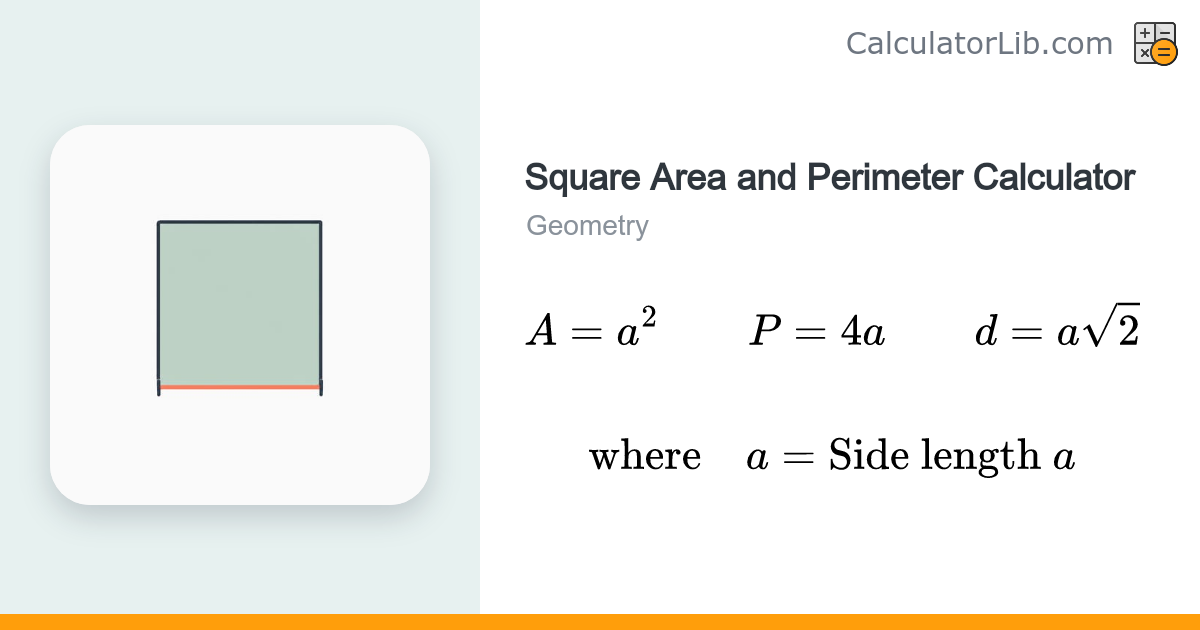Square Area and Perimeter Calculator - CalculatorLib