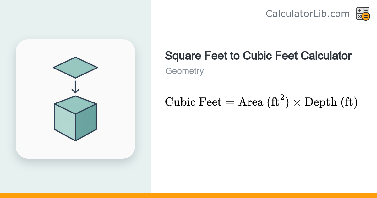 Square Feet to Cubic Feet Calculator - CalculatorLib