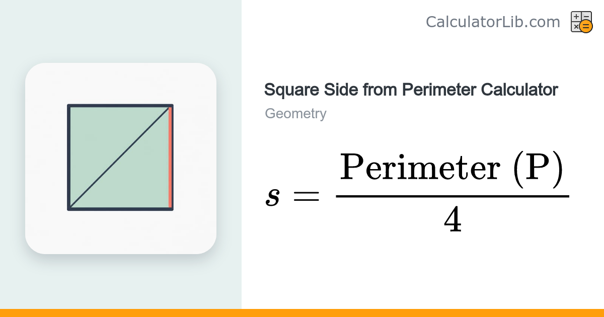 Square Side from Perimeter Calculator - CalculatorLib
