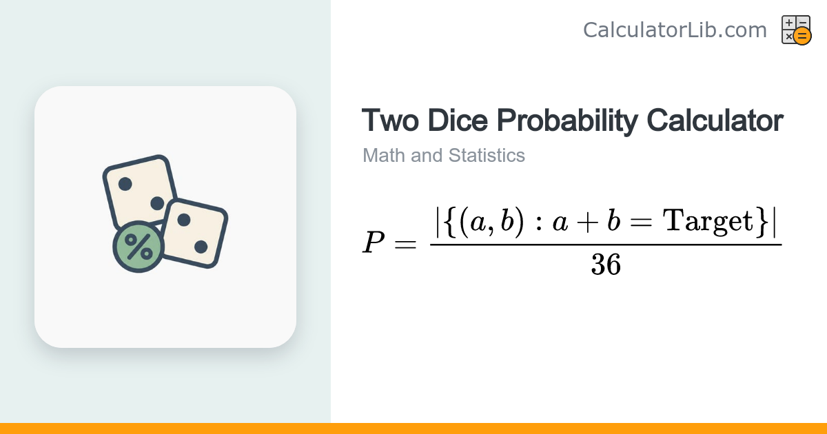 Two Dice Probability Calculator - CalculatorLib