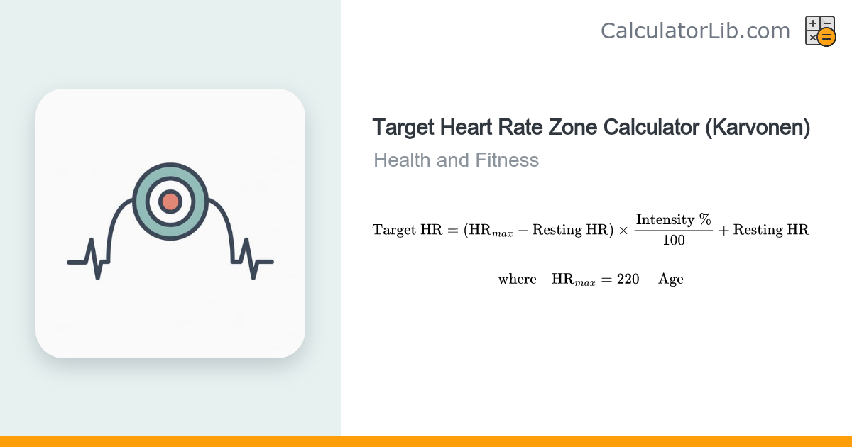 Target Heart Rate Zone Calculator (Karvonen) - CalculatorLib