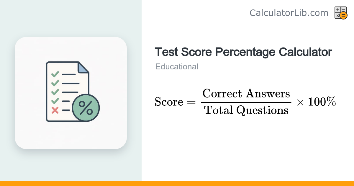 Test Score Calculator (Correct/Total to %) - CalculatorLib