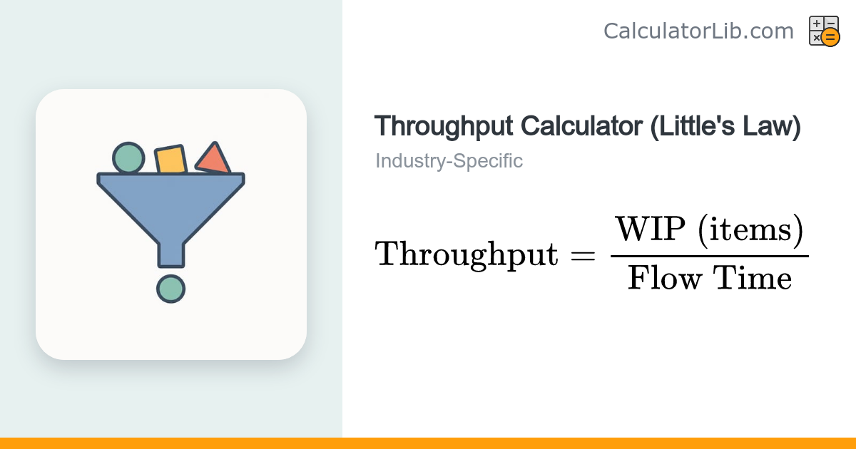 Throughput Calculator (Little's Law) - CalculatorLib