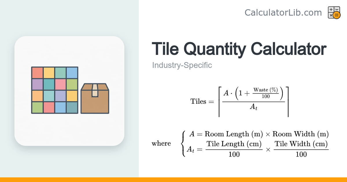Tile Calculator (Quantity & Boxes Needed) - CalculatorLib