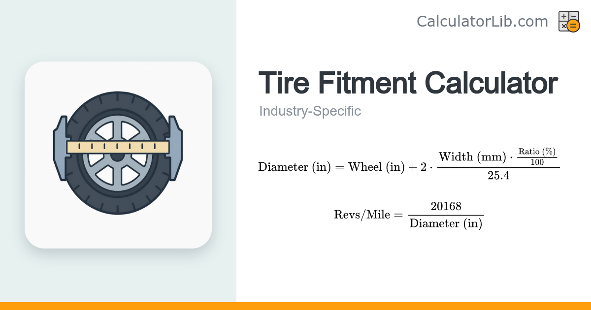 Tire Fitment Calculator - Size, Diameter & Revs/Mile - CalculatorLib