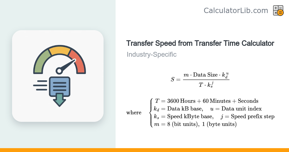 Transfer Speed from Transfer Time Calculator - CalculatorLib