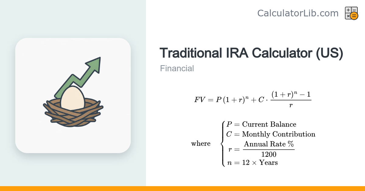 Traditional IRA Calculator – Projected Balance - CalculatorLib