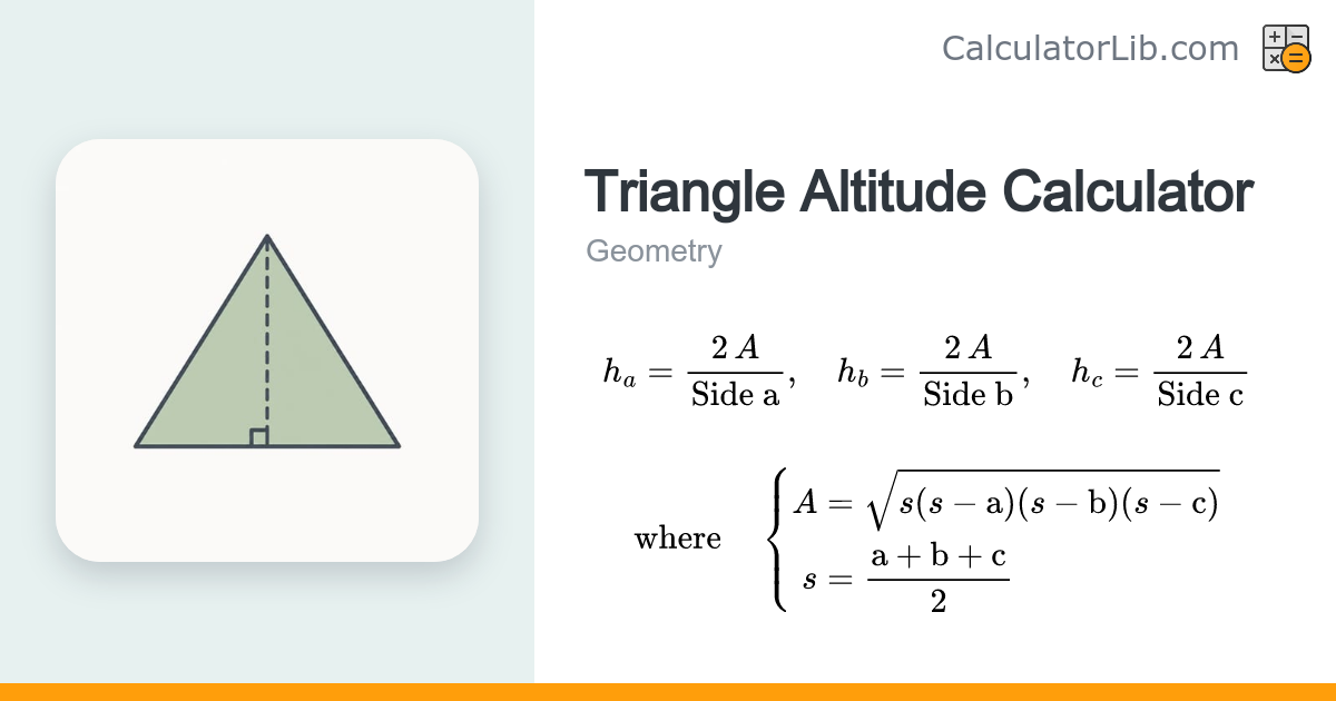 Triangle Altitude Calculator — Heights from 3 Sides - CalculatorLib