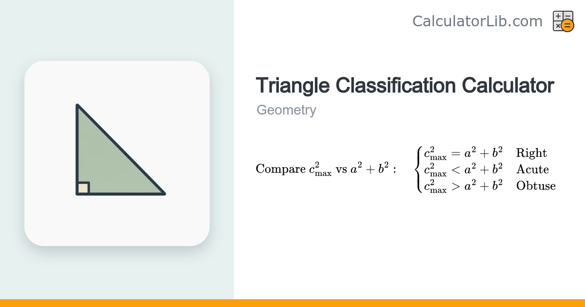 Triangle Type Calculator (Acute, Right, Obtuse) - CalculatorLib