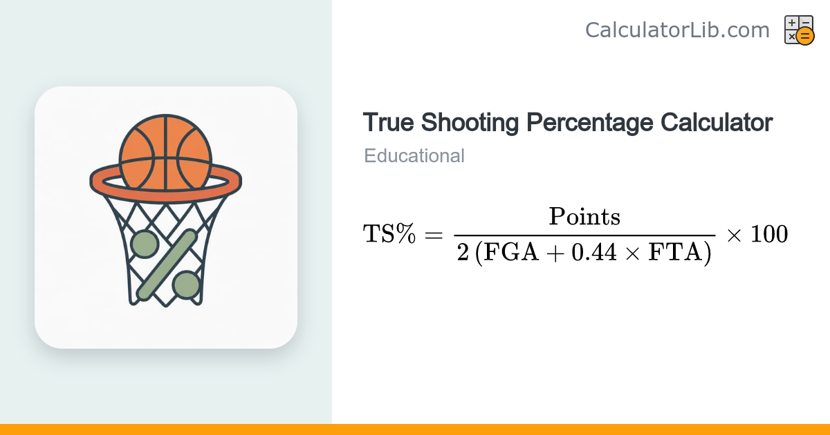 Basketball True Shooting Percentage (TS%) Calculator - CalculatorLib