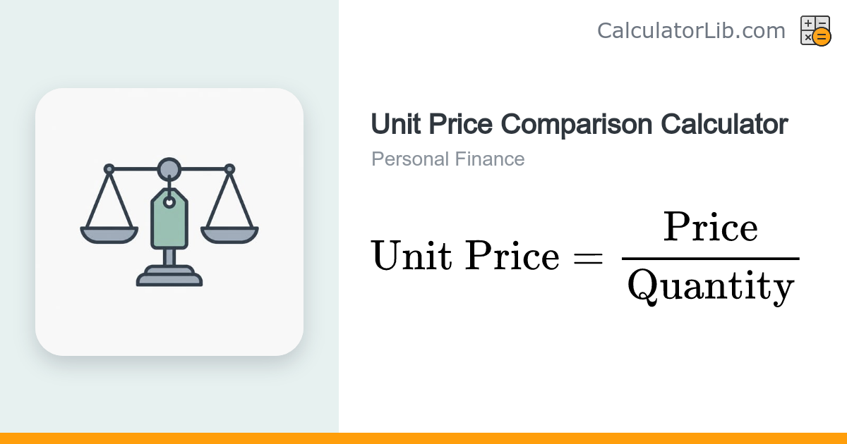 Unit Price Comparison Calculator - Which Is Cheaper - CalculatorLib