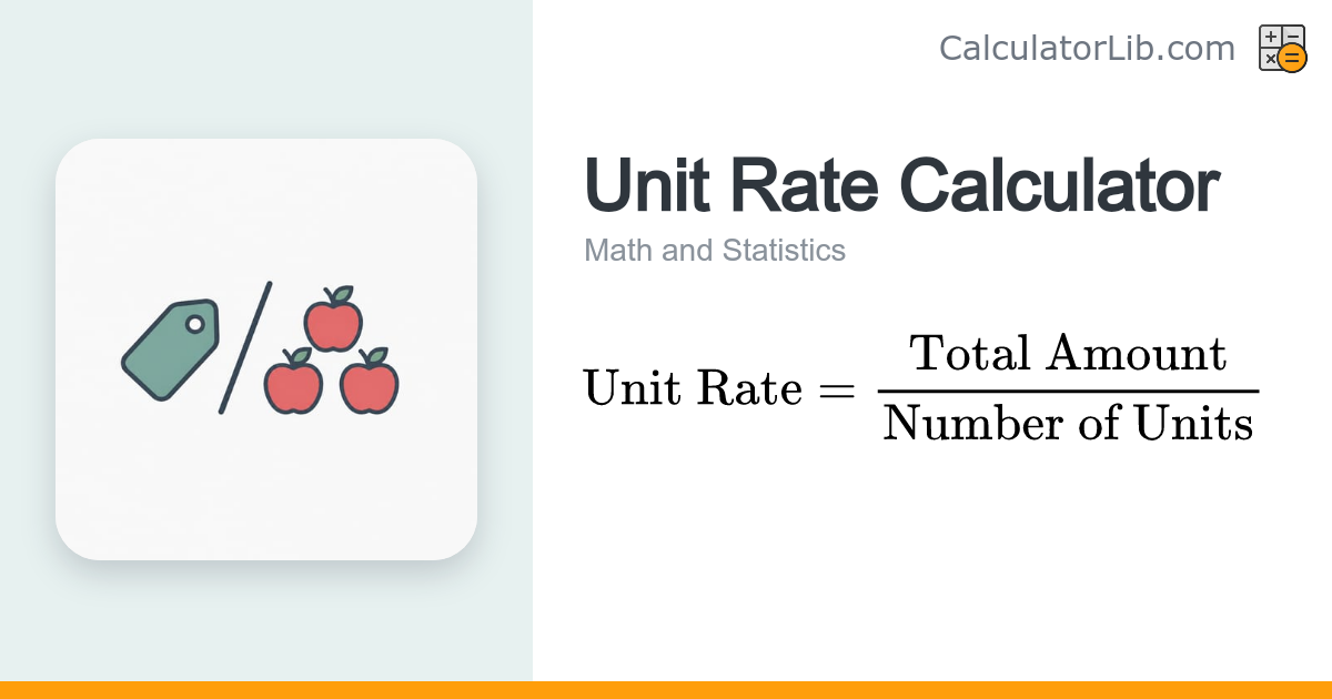 Unit Rate Calculator - Find Rate Per Unit - CalculatorLib