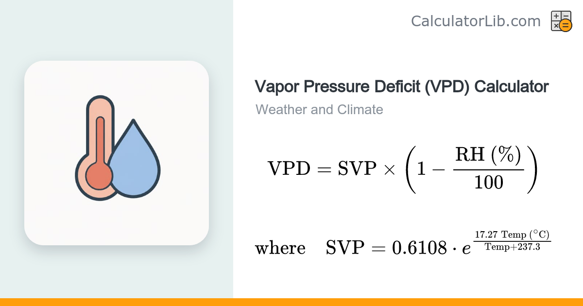 Vapor Pressure Deficit (VPD) Calculator - CalculatorLib