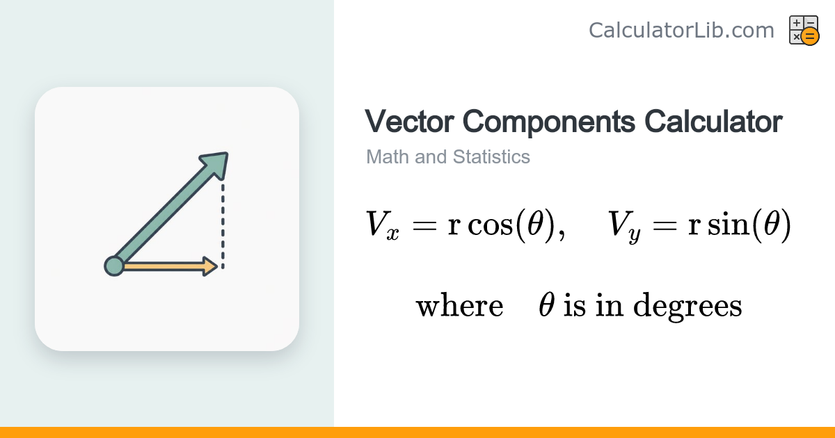 Vector Components Calculator — Magnitude & Angle to x,y - CalculatorLib