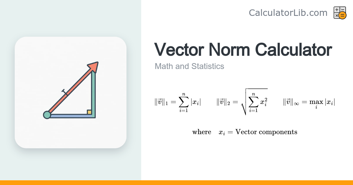 Vector Norm Calculator (L1, L2 Euclidean, L-infinity) - CalculatorLib