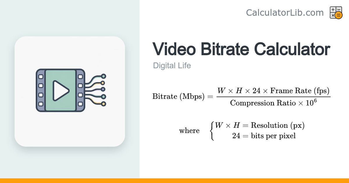 Video Bitrate Calculator - CalculatorLib
