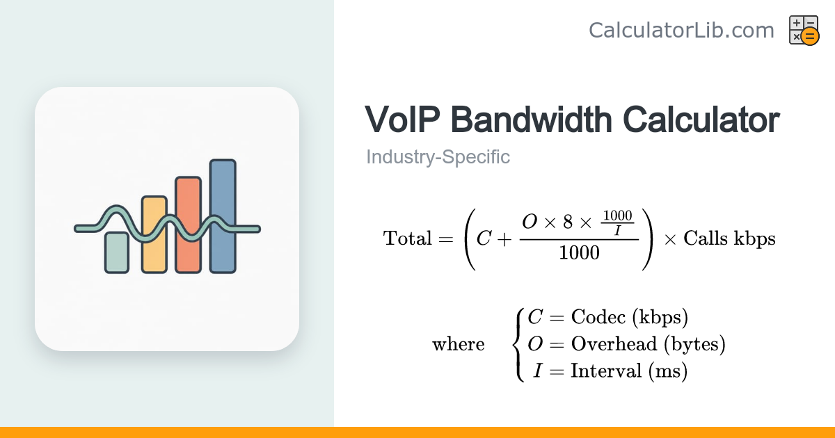 VoIP Bandwidth Calculator | Codec & Calls - CalculatorLib