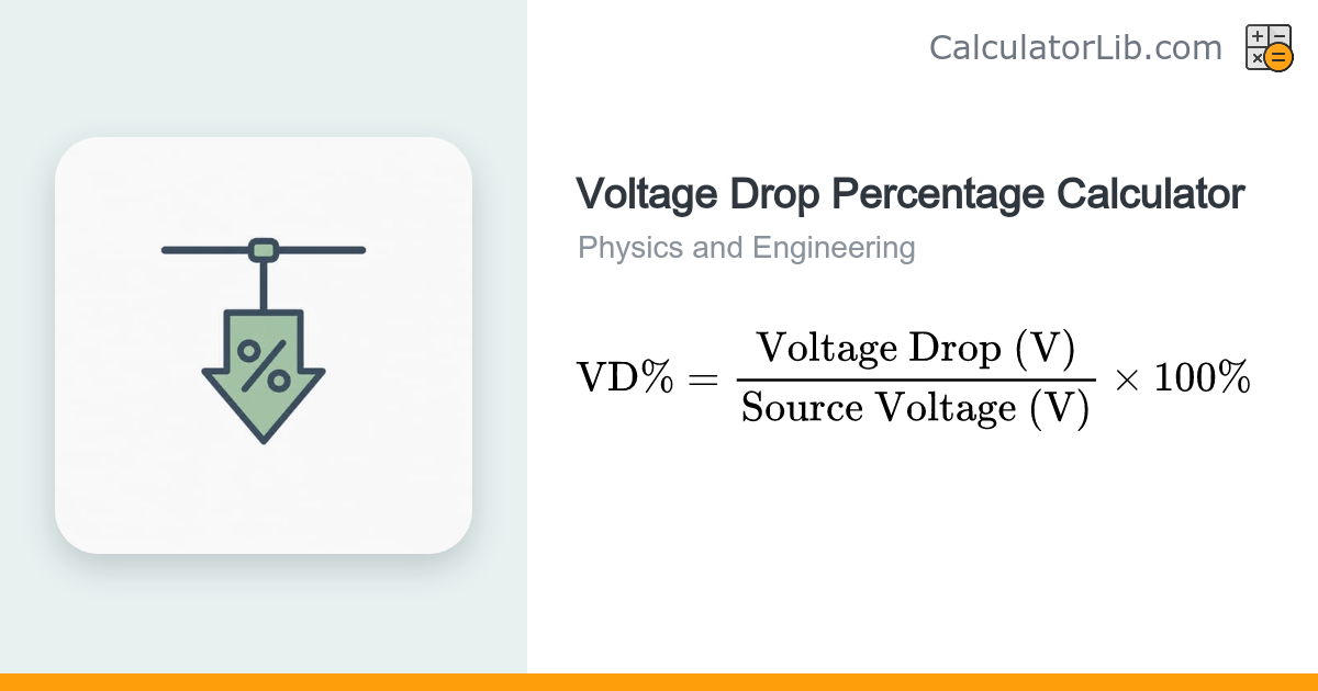 Voltage Drop Percentage Calculator | VD% - CalculatorLib