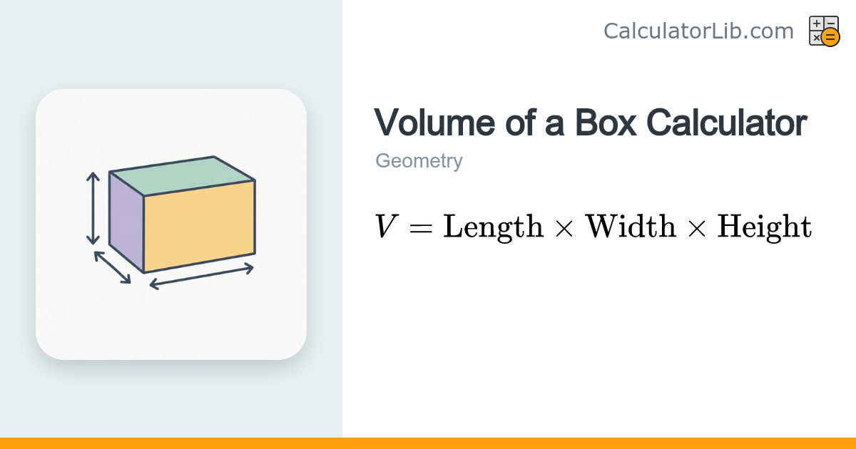 Volume of a Box Calculator — Rectangular Box Volume - CalculatorLib