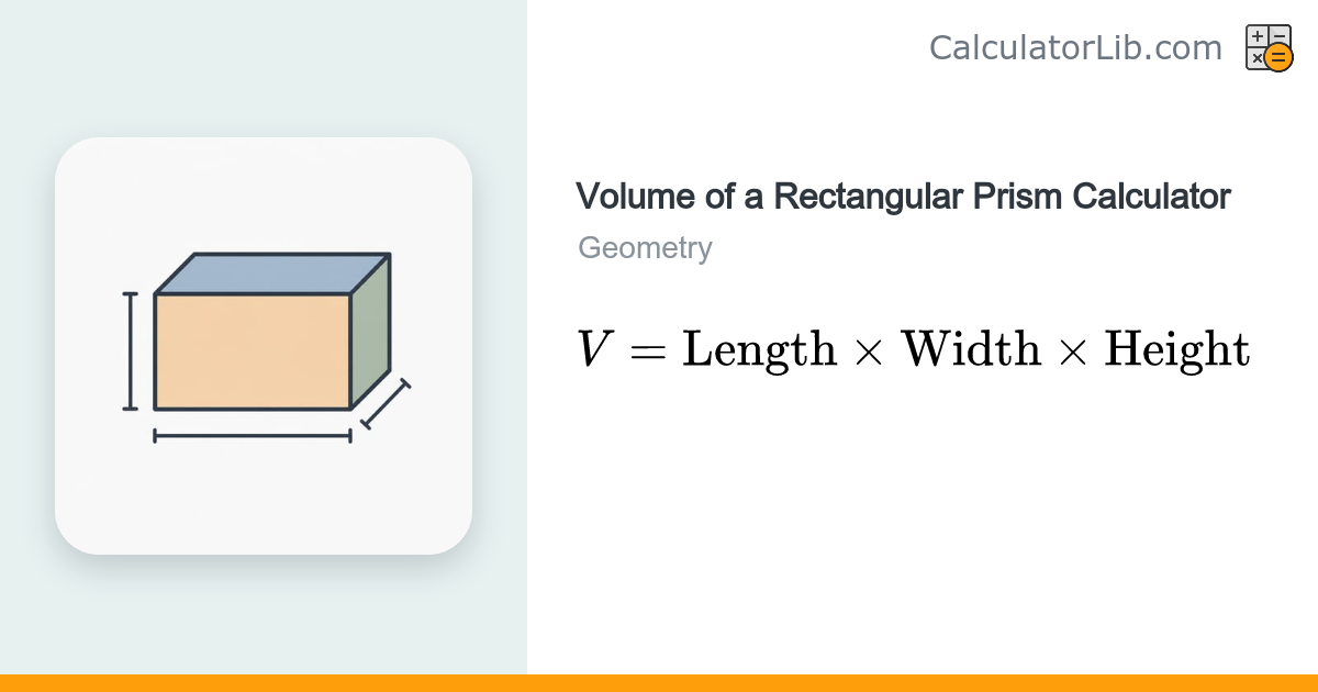 Volume of a Rectangular Prism Calculator - CalculatorLib