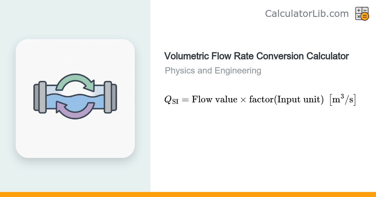 Volumetric Flow Rate Conversion Calculator (21 Units) - CalculatorLib