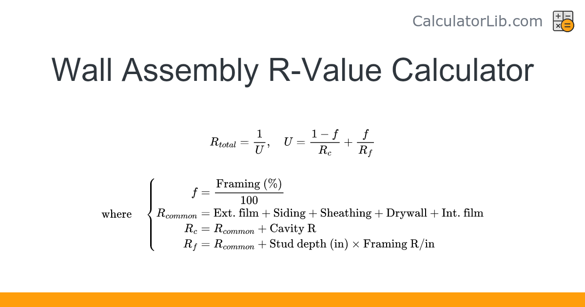 Wall Assembly R-Value Calculator: Total R & U-Factor - CalculatorLib