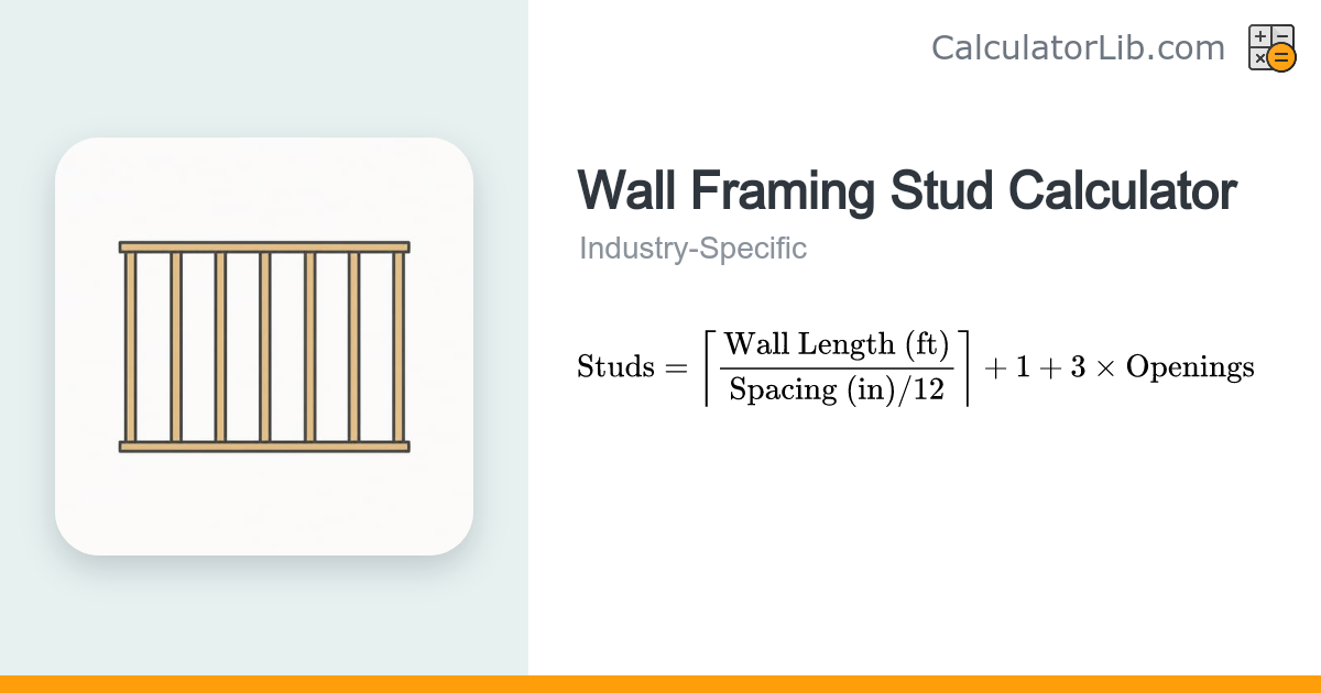 Wall Framing Stud Calculator | Studs Needed Estimator - CalculatorLib