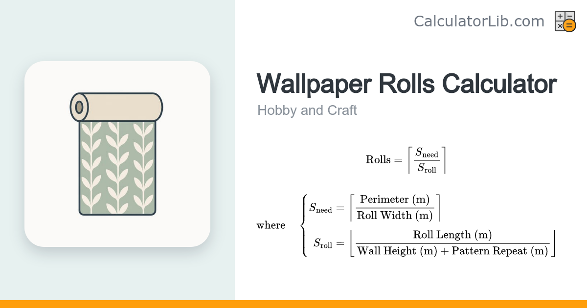 Wallpaper Calculator — Rolls Needed for a Room - CalculatorLib