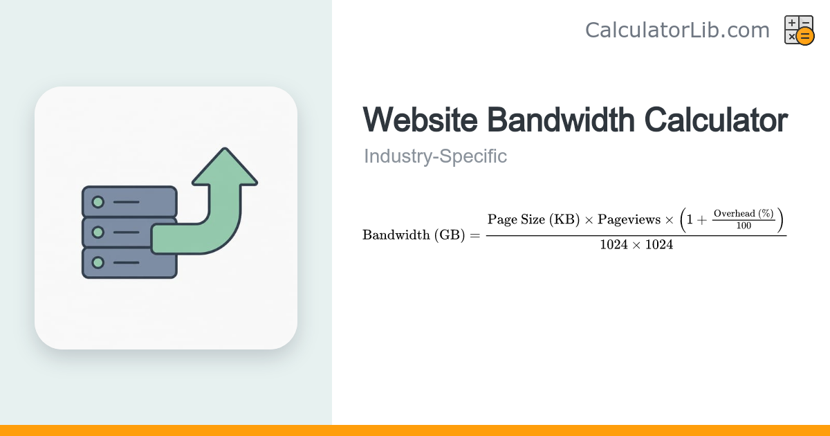 Website Bandwidth Calculator | Monthly Data Transfer - CalculatorLib