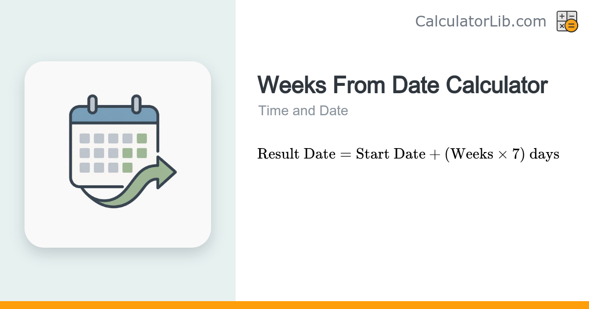 Weeks From Date Calculator | Add Weeks to a Date - CalculatorLib