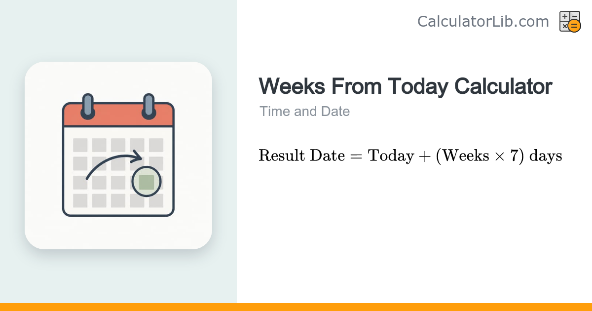 Weeks From Today Calculator — Add N Weeks to Today - CalculatorLib