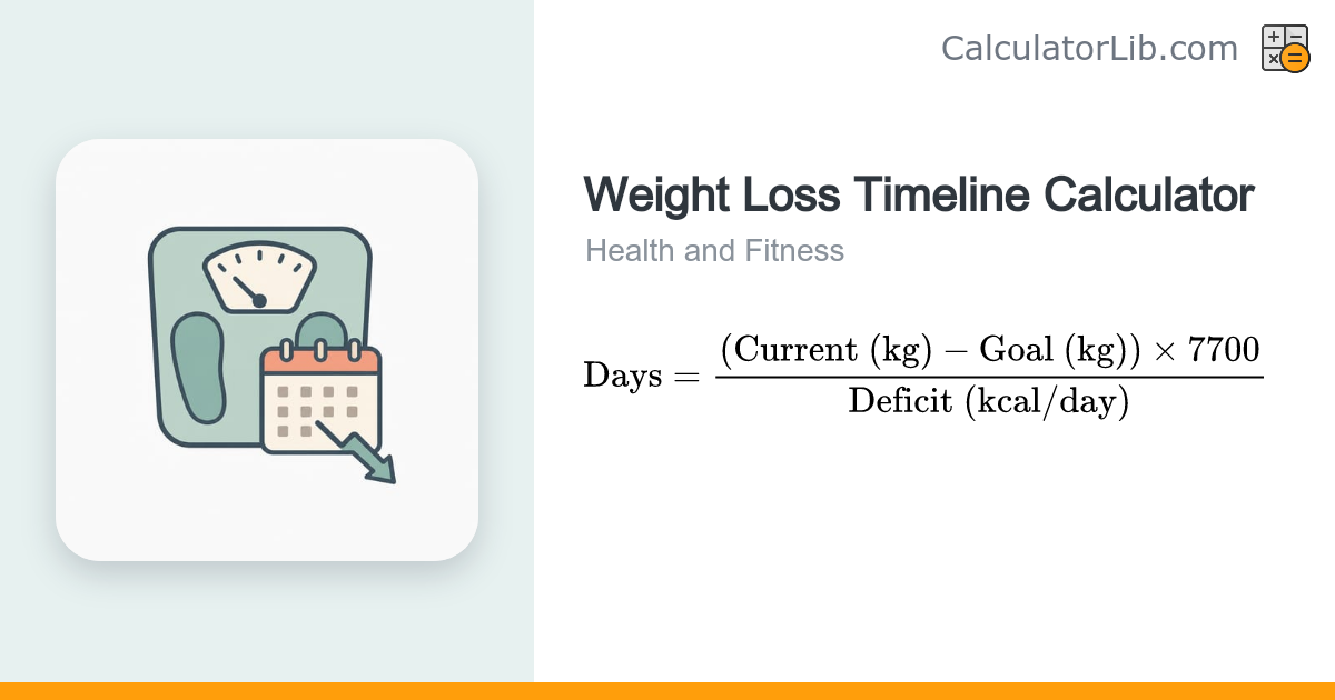 Weight Loss Timeline Calculator — Days to Goal Weight - CalculatorLib