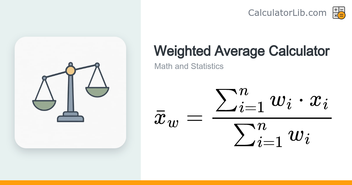 Weighted Average Calculator — Quick & Accurate - CalculatorLib