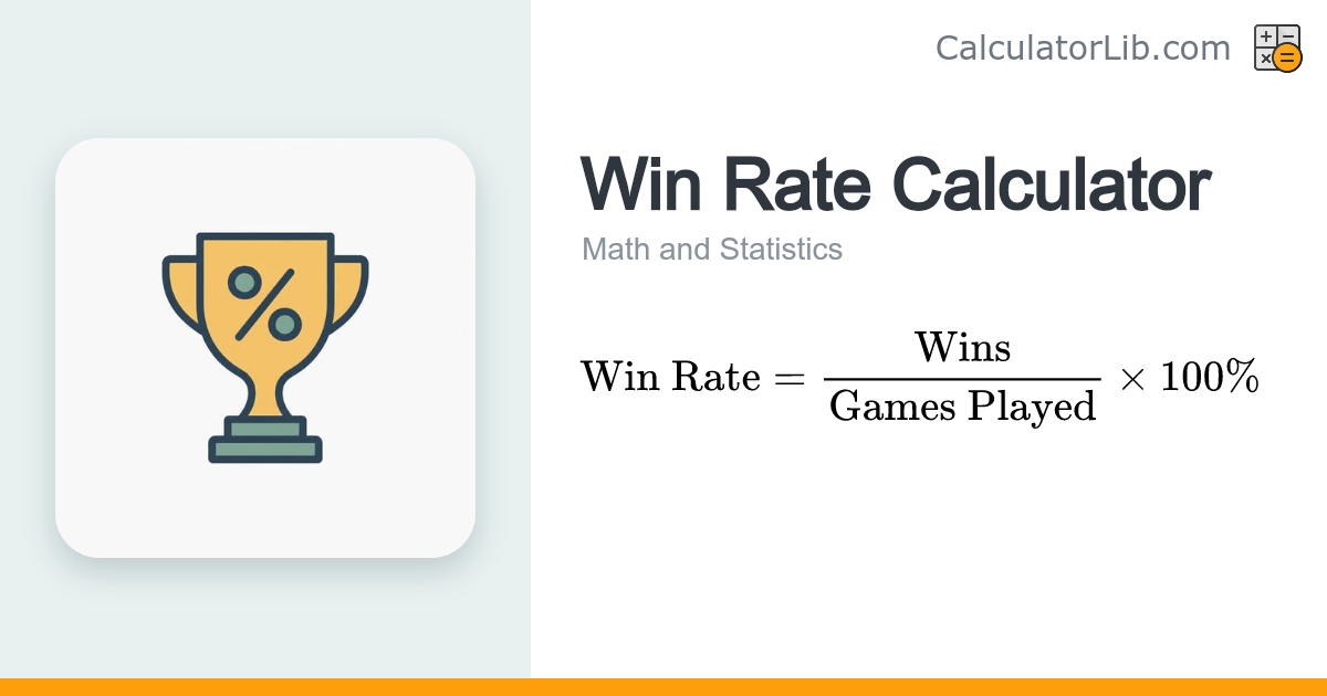 Win Rate Calculator (Wins per Games Played) - CalculatorLib