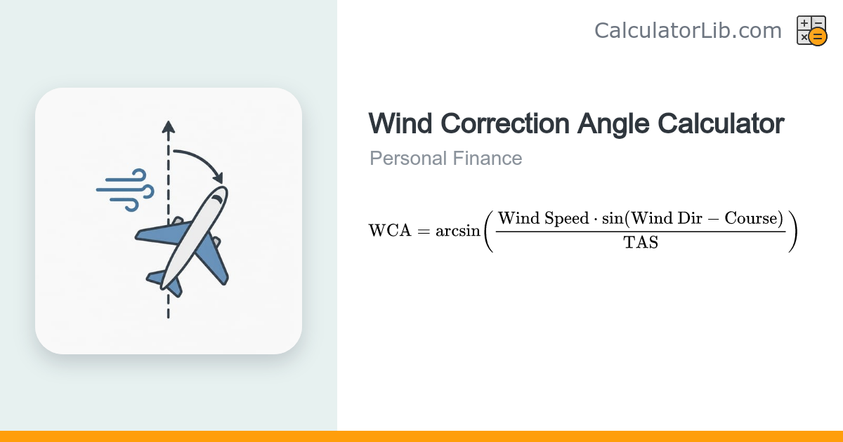 Wind Correction Angle Calculator (WCA) - CalculatorLib
