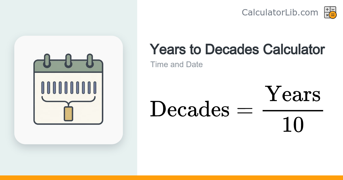 Years to Decades Calculator | Convert Years to Decades - CalculatorLib