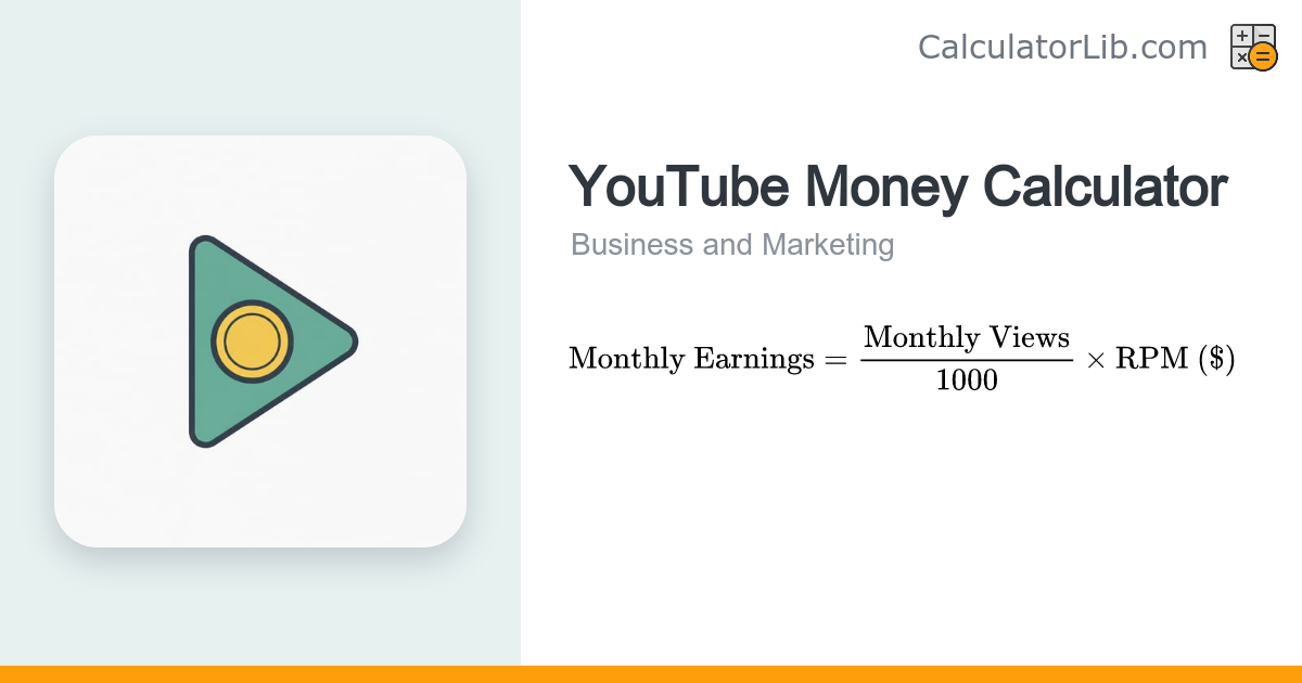 YouTube Money Calculator – Estimate Channel Earnings - CalculatorLib