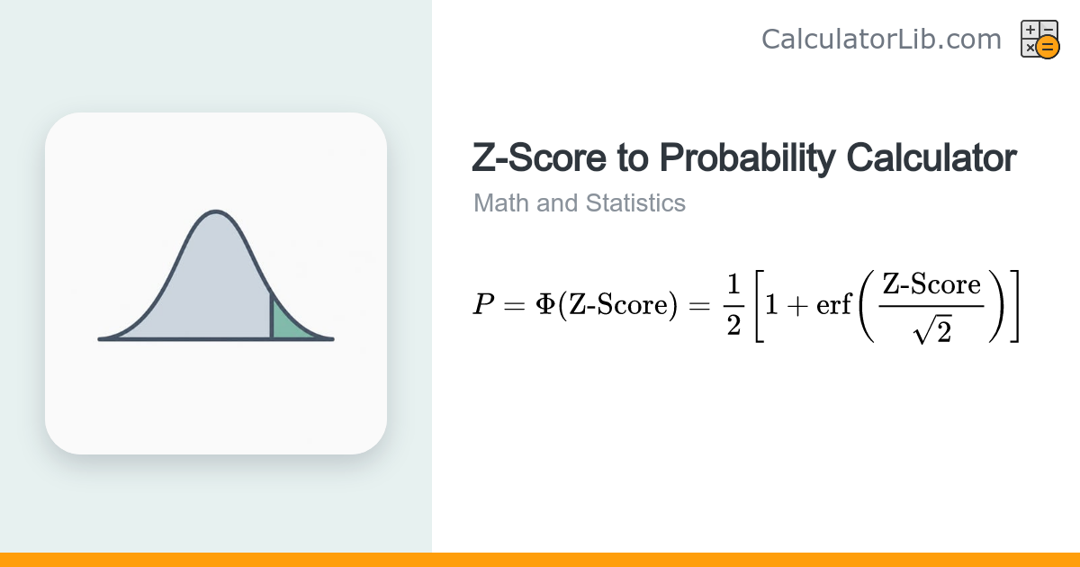 Z-Score to Probability Calculator | Normal CDF - CalculatorLib