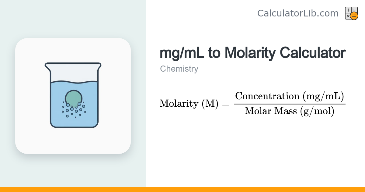 mg/mL to Molarity Calculator | Concentration to Molar - CalculatorLib