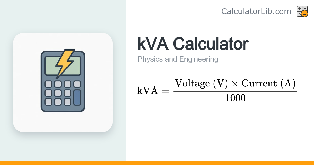 kVA Calculator (Apparent Power) — Single & Three Phase - CalculatorLib