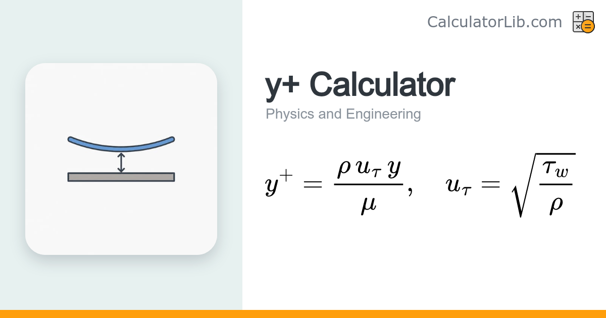 y+ Calculator (Dimensionless Wall Distance) — CFD - CalculatorLib