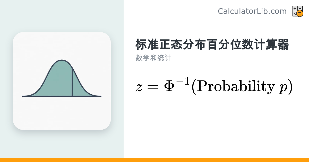 标准正态分布百分位数（逆CDF z 值）计算器 - CalculatorLib