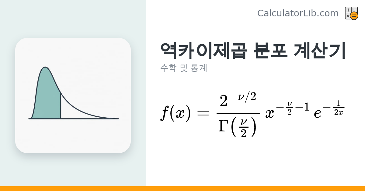 역카이제곱 분포 계산기 (Inverse Chi-Squared) | PDF·누적확률 - CalculatorLib